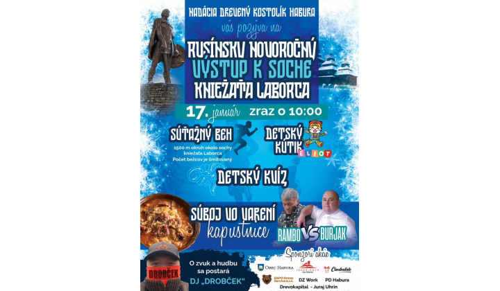 Rusínsky novoročný výstup k soche Kniežaťa Laborca