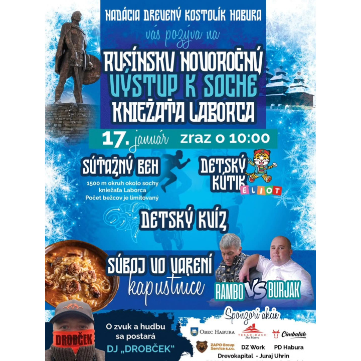 Rusínsky novoročný výstup k soche Kniežaťa Laborca
